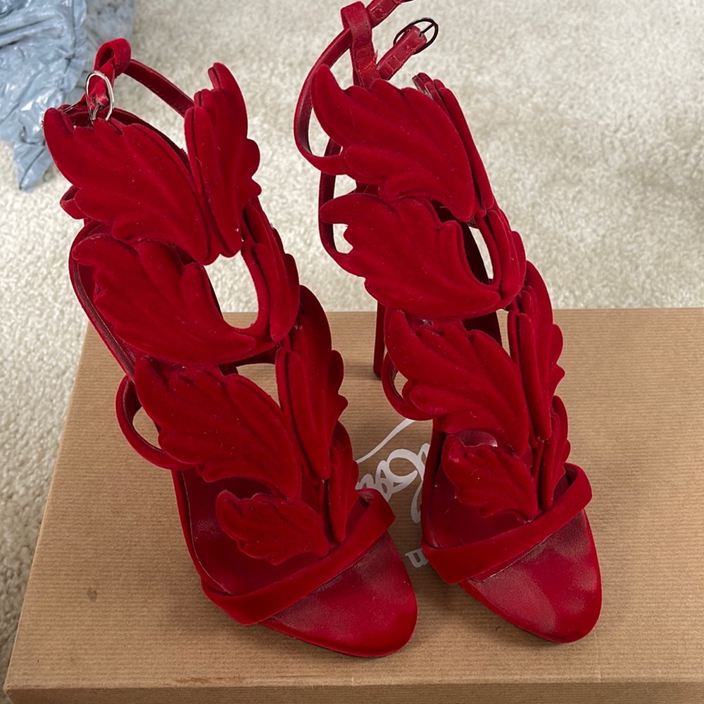 Beautiful red suede Giuseppe heels